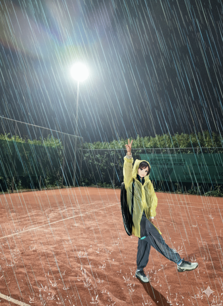 9月 – 雨中网球